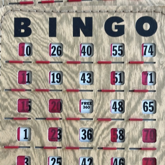 Bundle of 10 vintage Bingo cards faux wood board game cards boards 60s - Picture 10 of 13